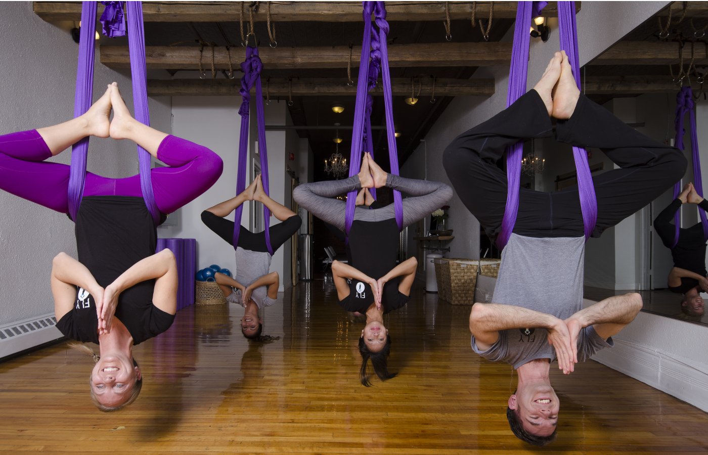 aerial yoga position star inversion