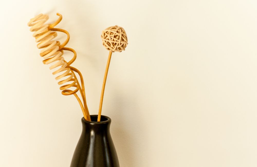 Black Vase with Wood Art - Wood Art Business Names